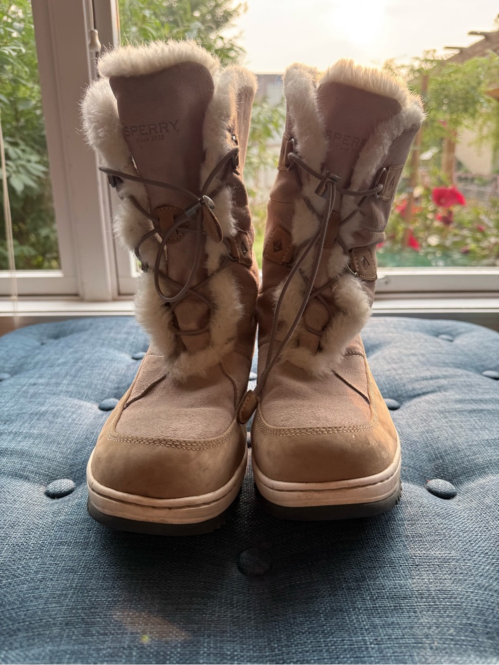 Sperry Powder Valley Waterproof Vibram Arctic Grip Winter Boots Faux Fur Size 10
